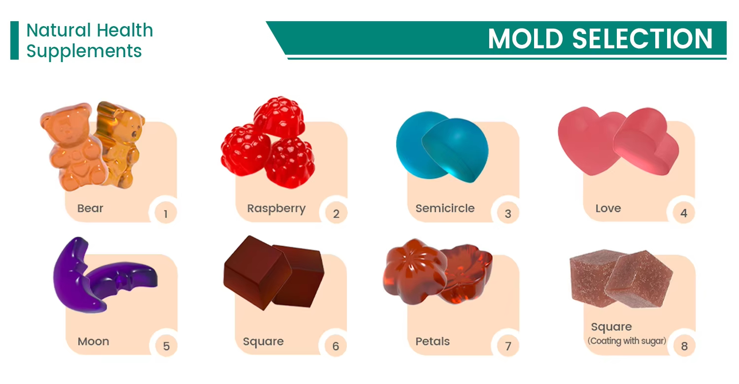 Custom gummy mold and shape options
